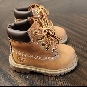 Timberland Kids 6" Premium Toddlers Wheat Nubuck Waterproof Boots 12709 Size 4M